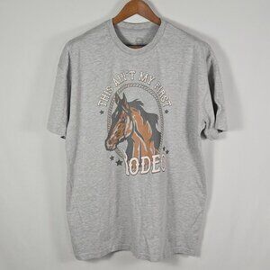 Social Culture This Ain’t My‎ First Rodeo Horse Graphic Tee XL Gray Western